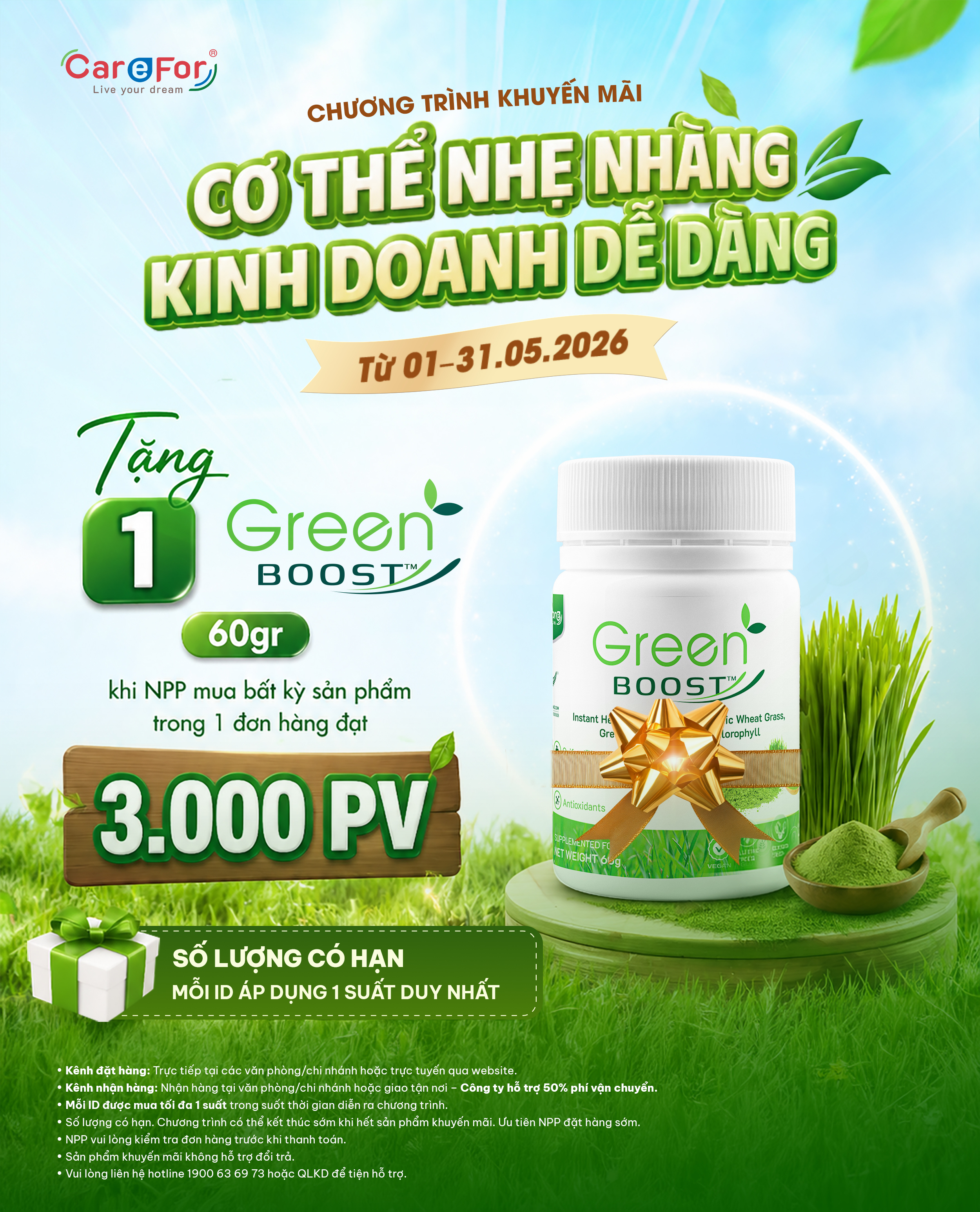 CHƯƠNG TRÌNH ƯU ĐÃI THÁNG 5: "CƠ THỂ NHẸ NHÀNG - KINH DOANH DỄ DÀNG"